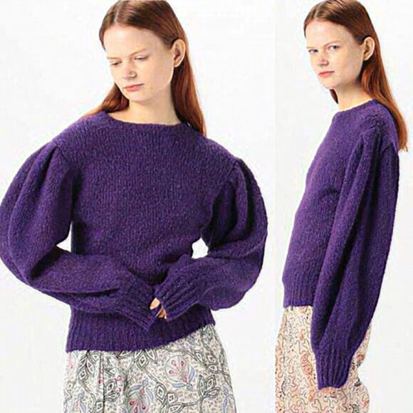 ISABEL MARANT‎ ÉTOILE Shaelyn Sweatshirt In Purple Women EU 36 US Size 4 - Picture 1 of 8